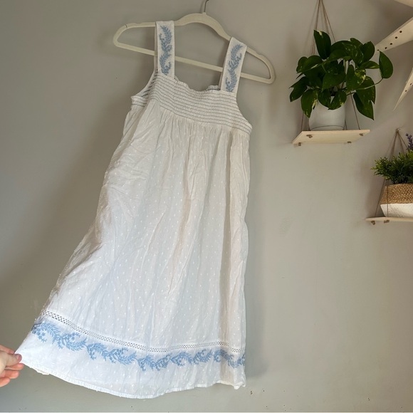 🩷RACHEL ASHWELL THE PRARIE WHITE BLUE CASUAL MIDI MINI SUMMER DRESS SIZE SMALL - Picture 8 of 10